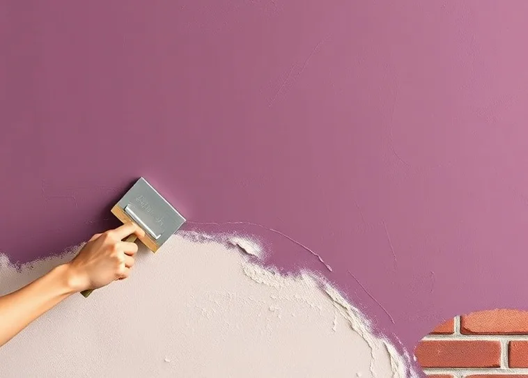 Application d'un enduit décoratif à la lisseuse sur un mur