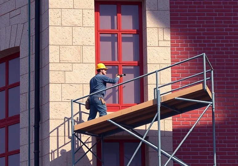 Ravalement de façade en pierre, nettoyage et application d'enduit